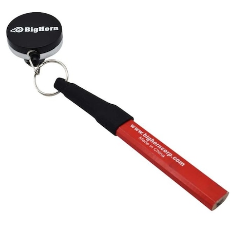 Big Horn Heavy Duty Retractable Pull Pen & Pencil Holder with Pencil 19883